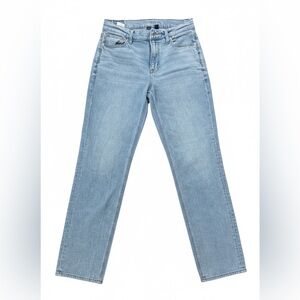 American Eagle High Rise Straight Jeans Size 2 Light Wash Stretch Mom Fit